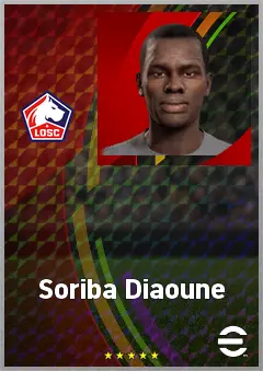 Soriba Diaoune eFootball 2026 player card, 64 OVR LWF