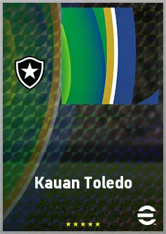 Kauan Toledo eFootball 2026 player card, 65 OVR LWF