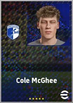 Cole McGhee eFootball 2026 player card, 62 OVR CB