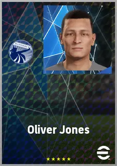 Oliver Jones eFootball 2026 player card, 63 OVR CB