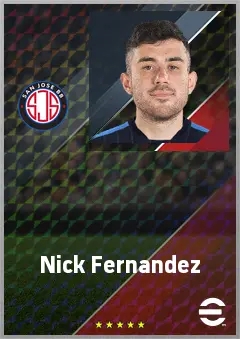 Nick Fernandez eFootball 2026 player card, 68 OVR CMF