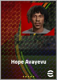 Hope Avayevu eFootball 2026 player card, 67 OVR LWF