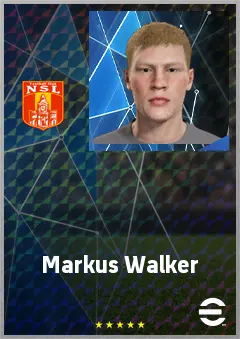 Markus Walker eFootball 2026 player card, 66 OVR CB