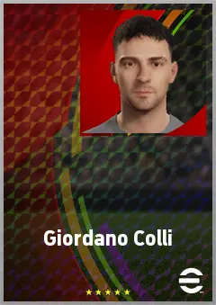 Giordano Colli eFootball 2026 player card, 69 OVR CMF