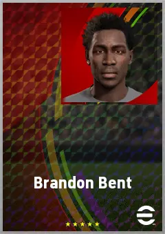 Brandon Bent eFootball 2026 player card, 62 OVR LWF