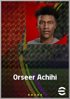 Orseer Achihi eFootball 2026 player card, 61 OVR LWF