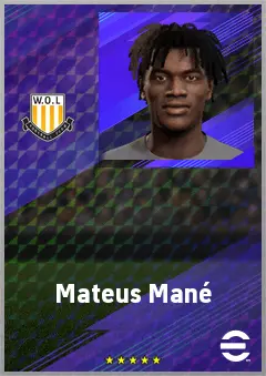 Mateus Mané eFootball 2026 player card, 70 OVR AMF