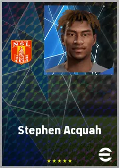 Stephen Acquah eFootball 2026 player card, 65 OVR CB