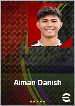 Aiman Danish eFootball 2026 player card, 62 OVR LWF