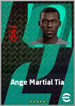 Ange Martial Tia eFootball 2026 player card, 67 OVR AMF