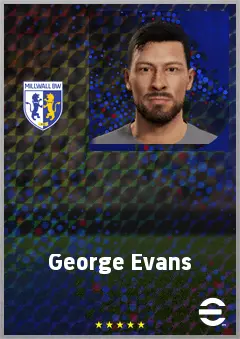 George Evans eFootball 2026 player card, 64 OVR GK
