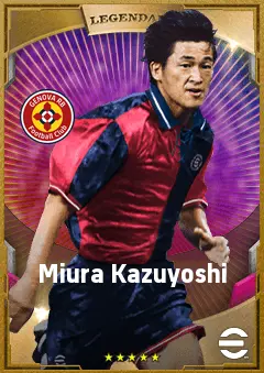 Miura Kazuyoshi eFootball 2026 player card, 82 OVR CF