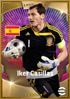 Iker Casillas eFootball 2026 player card, 91 OVR GK