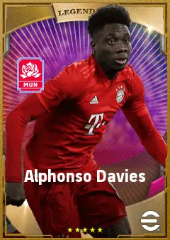 Alphonso Davies eFootball 2026 player card, 85 OVR LB