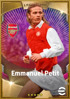 Emmanuel Petit eFootball 2026 player card, 84 OVR DMF