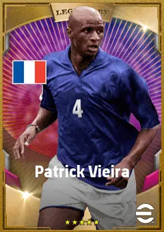 Patrick Vieira eFootball 2026 player card, 90 OVR DMF