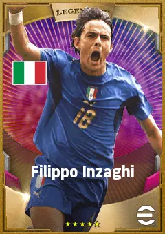 Filippo Inzaghi eFootball 2026 player card, 84 OVR CF
