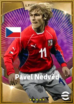 Pavel Nedvěd eFootball 2026 player card, 89 OVR LMF