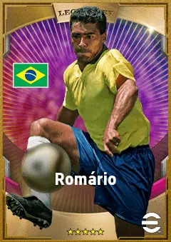Romário eFootball 2026 player card, 91 OVR CF