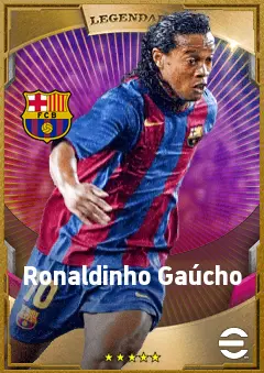Ronaldinho Gaúcho eFootball 2026 player card, 91 OVR AMF