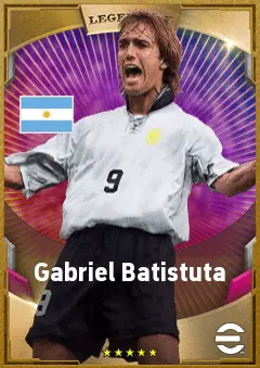 Gabriel Batistuta eFootball 2026 player card, 89 OVR CF