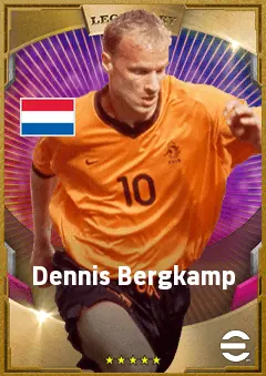 Dennis Bergkamp eFootball 2026 player card, 90 OVR SS