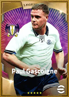 Paul Gascoigne eFootball 2026 player card, 87 OVR AMF