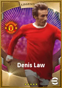 Denis Law eFootball 2026 player card, 86 OVR CF