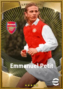 Emmanuel Petit eFootball 2026 player card, 83 OVR DMF