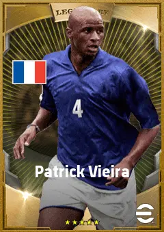 Patrick Vieira eFootball 2026 player card, 89 OVR DMF
