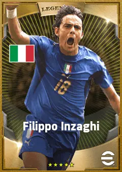 Filippo Inzaghi eFootball 2026 player card, 83 OVR CF