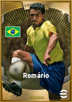 Romário eFootball 2026 player card, 90 OVR CF
