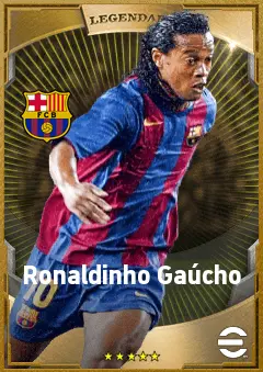 Ronaldinho Gaúcho eFootball 2026 player card, 90 OVR AMF
