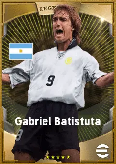 Gabriel Batistuta eFootball 2026 player card, 88 OVR CF