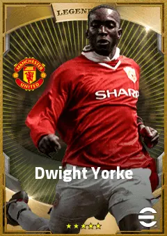 Dwight Yorke eFootball 2026 player card, 83 OVR CF
