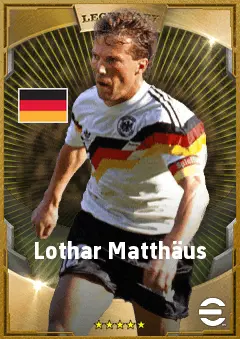 Lothar Matthäus eFootball 2026 player card, 87 OVR CMF