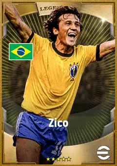 Zico eFootball 2026 player card, 91 OVR AMF