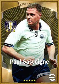 Paul Gascoigne eFootball 2026 player card, 86 OVR AMF