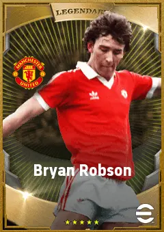 Bryan Robson eFootball 2026 player card, 84 OVR CMF