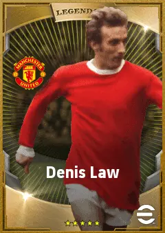 Denis Law eFootball 2026 player card, 85 OVR CF