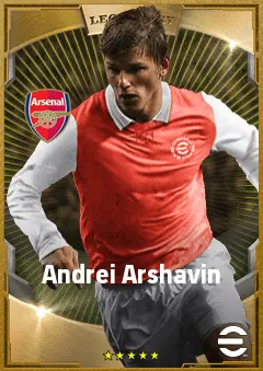 Andrei Arshavin eFootball 2026 player card, 84 OVR LWF