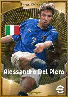 Alessandro Del Piero eFootball 2026 player card, 87 OVR SS