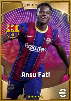Ansu Fati eFootball 2026 player card, 84 OVR LWF
