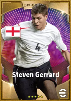 Steven Gerrard eFootball 2026 player card, 88 OVR CMF