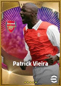 Patrick Vieira eFootball 2026 player card, 90 OVR DMF