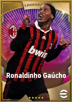 Ronaldinho Gaúcho eFootball 2026 player card, 90 OVR AMF