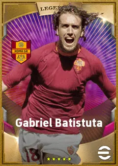 Gabriel Batistuta eFootball 2026 player card, 89 OVR CF