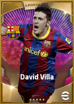 David Villa eFootball 2026 player card, 87 OVR CF