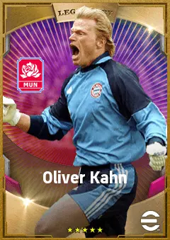 Oliver Kahn eFootball 2026 player card, 90 OVR GK