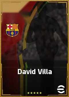 David Villa eFootball 2026 player card, 86 OVR CF
